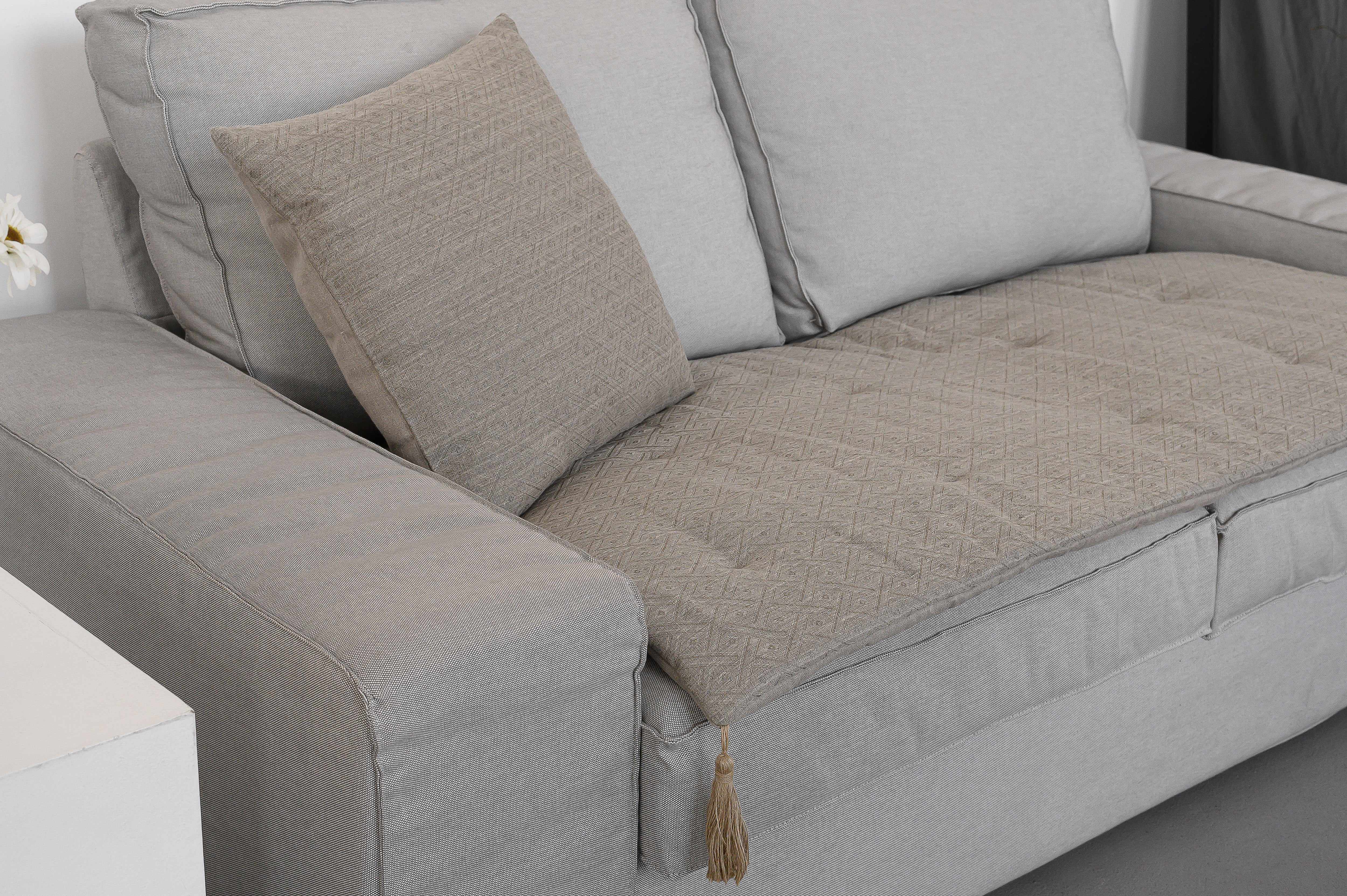 Hemp Linen Throw Pillow with Cover Filled HEMP Fiber filler in Natural Linen zipped Cover Throw Decorative Cushion