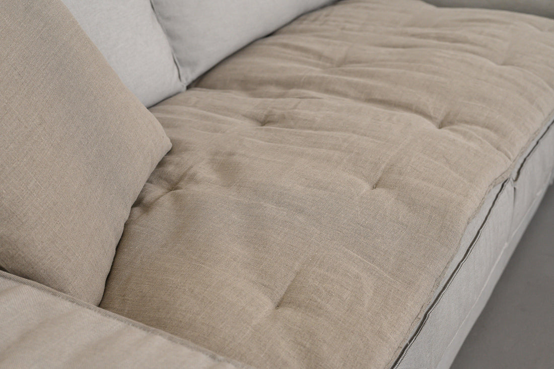 Hemp Linen Throw Pillow with Cover Filled HEMP Fiber filler in Natural Linen zipped Cover Throw Decorative Cushion