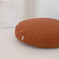 Round Hemp Cushion with Removable Brick Cotton Cover Hemp Fiber Filling in Italian velvet fabric Floor cushion pillow custom made