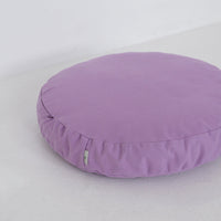 Round Hemp Cushion with Removable Lilac Cotton Cover Hemp Fiber Filling in Italian velvet fabric Floor cushion pillow custom made