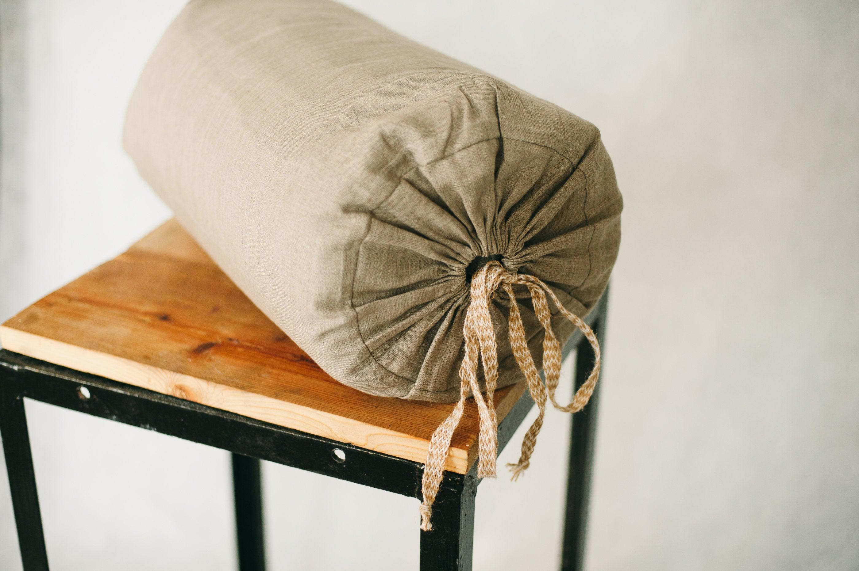 Thick HEMP Sleeping bag in washed linen fabric- organic hemp fiber filling + linen non-dyed fabric - blanket quilt, hand made