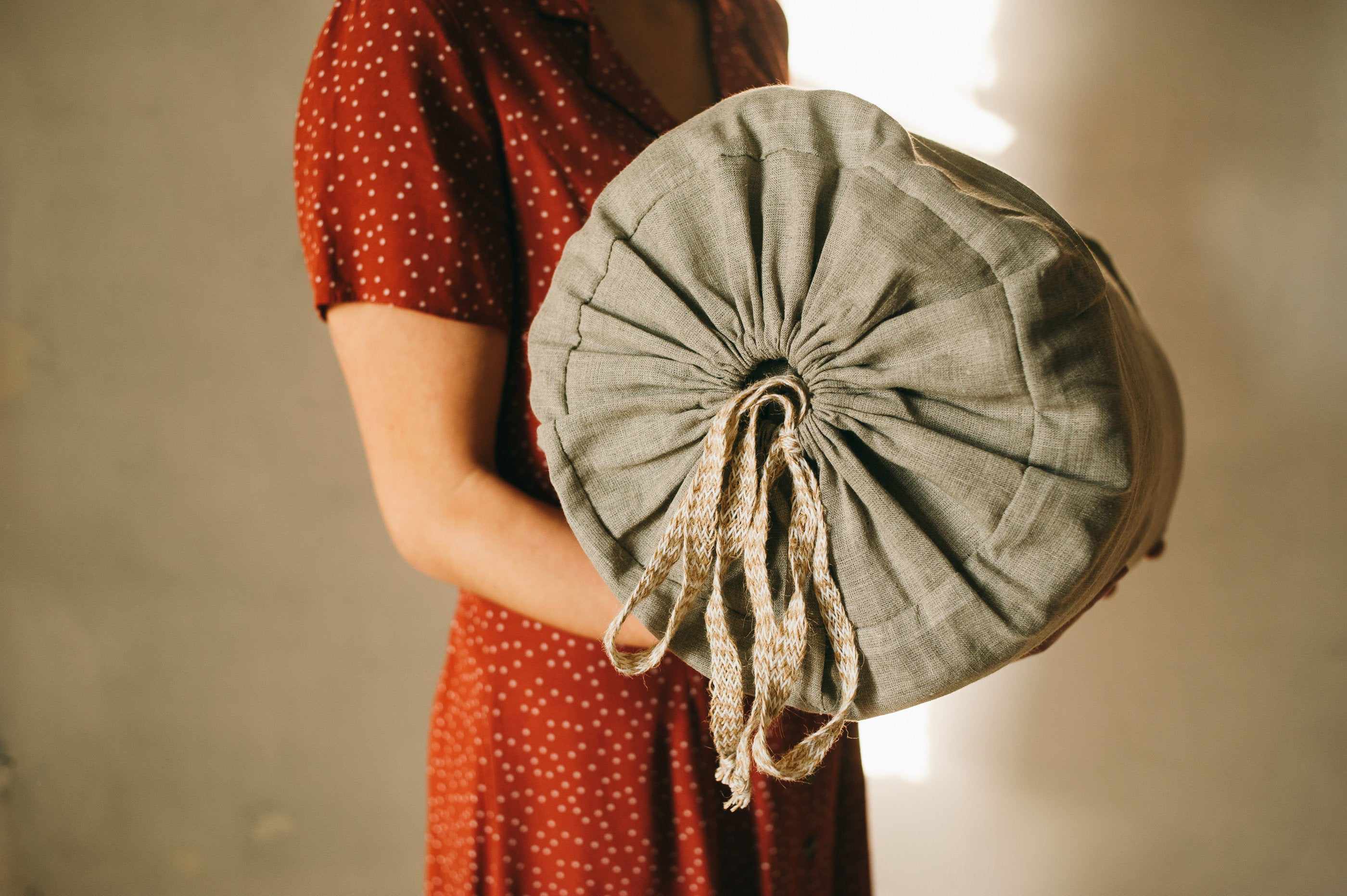 Thick HEMP Sleeping bag in washed linen fabric- organic hemp fiber filling + linen non-dyed fabric - blanket quilt, hand made