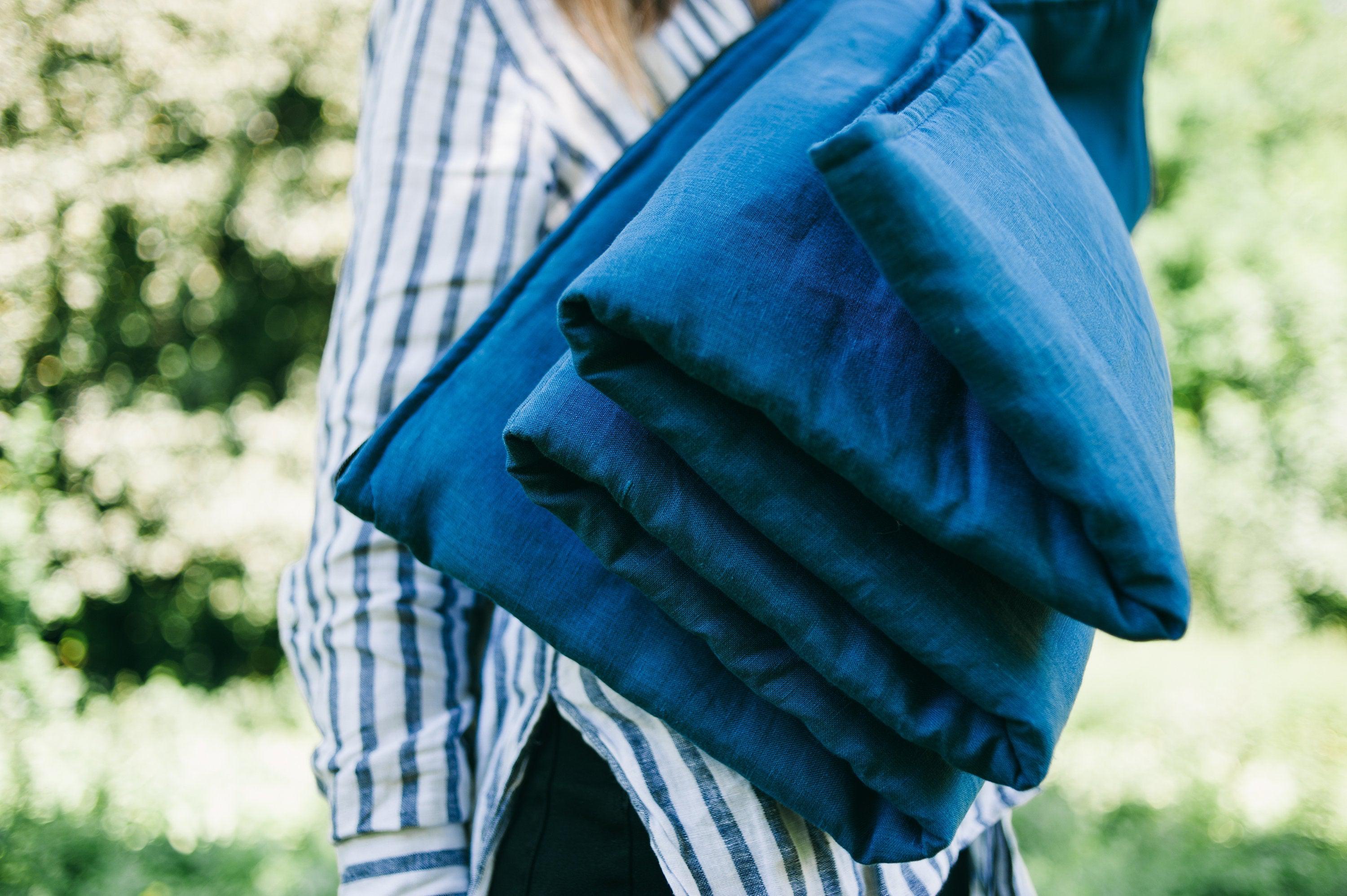 Todler organic HEMP Linen Sleeping bag "Adventurer" school Nap mat Kids organic hemp fiber filling in linen fabric blanket quilt, hand made