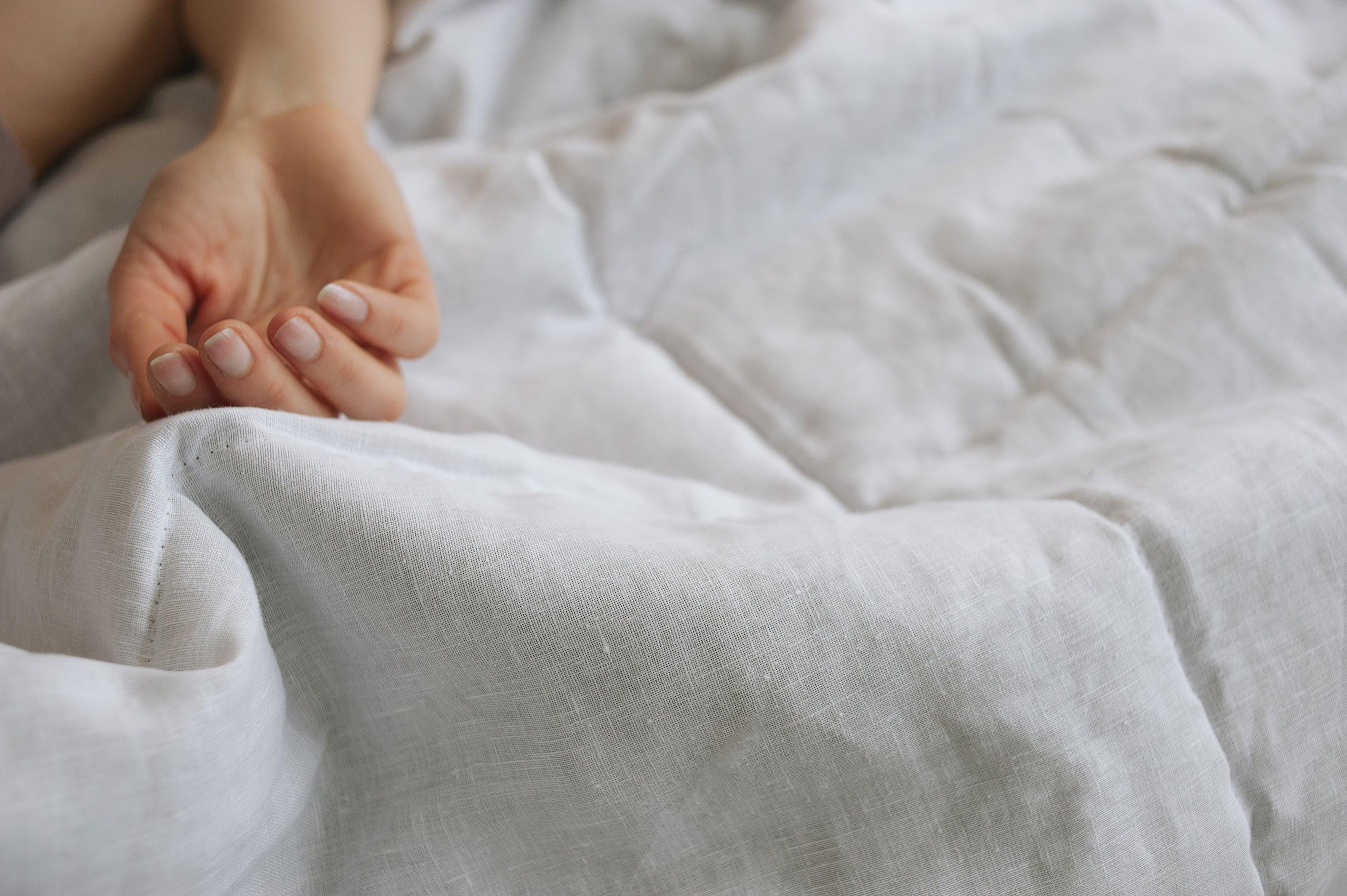 White Natural HEMP Linen blanket in squares- filler organic Hemp fiber in natural linen fabric customer sizes