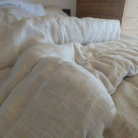 White Winter Organic HEMP + FLAX comforter blanket duvet - natural linen fabric with filler organic Hemp fiber