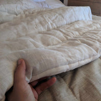 White Winter Organic HEMP + FLAX comforter blanket duvet - natural linen fabric with filler organic Hemp fiber