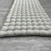 Natural linen floor topper filled organic buckwheat hulls filling yoga mat multi chamber futon in non-dyed Linen fabric